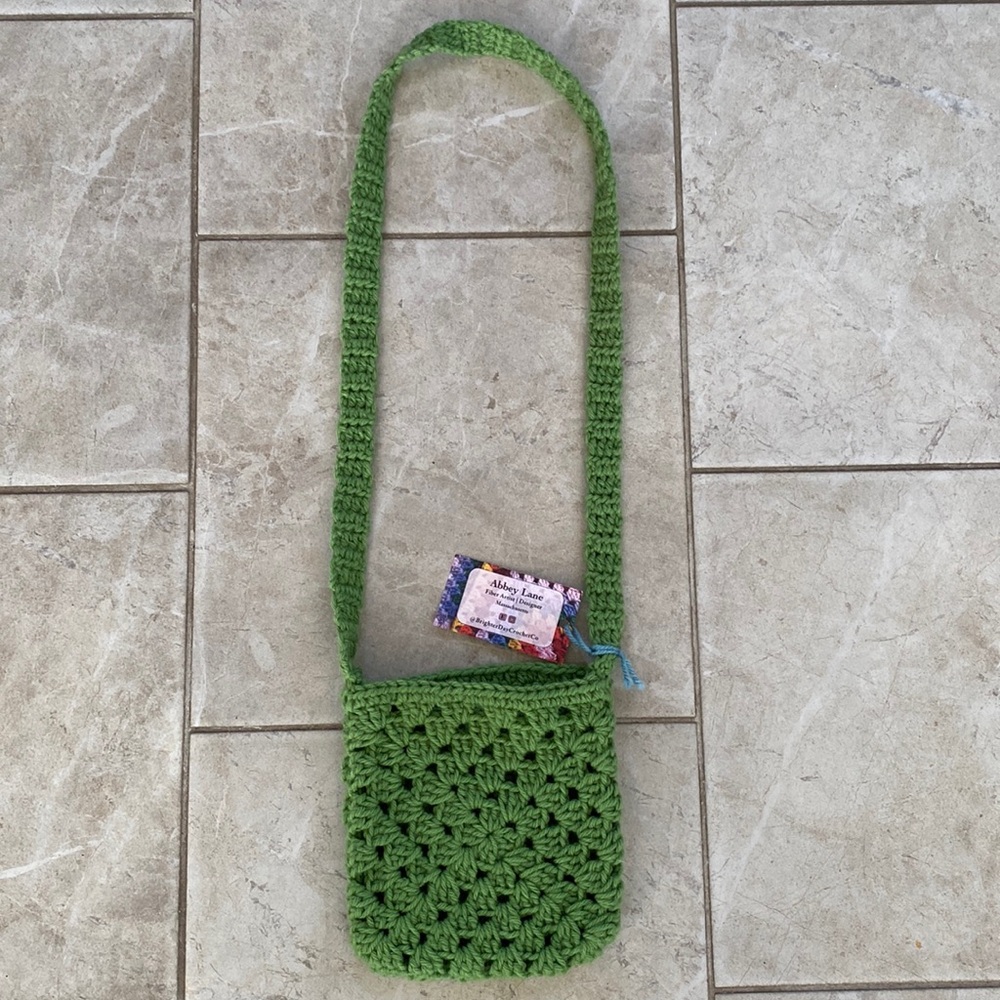 Abbey Lane NWT Green Hand Crochet Purse
